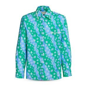 Marni Printed Green & Blue Button Up Shirt, Size 46, New